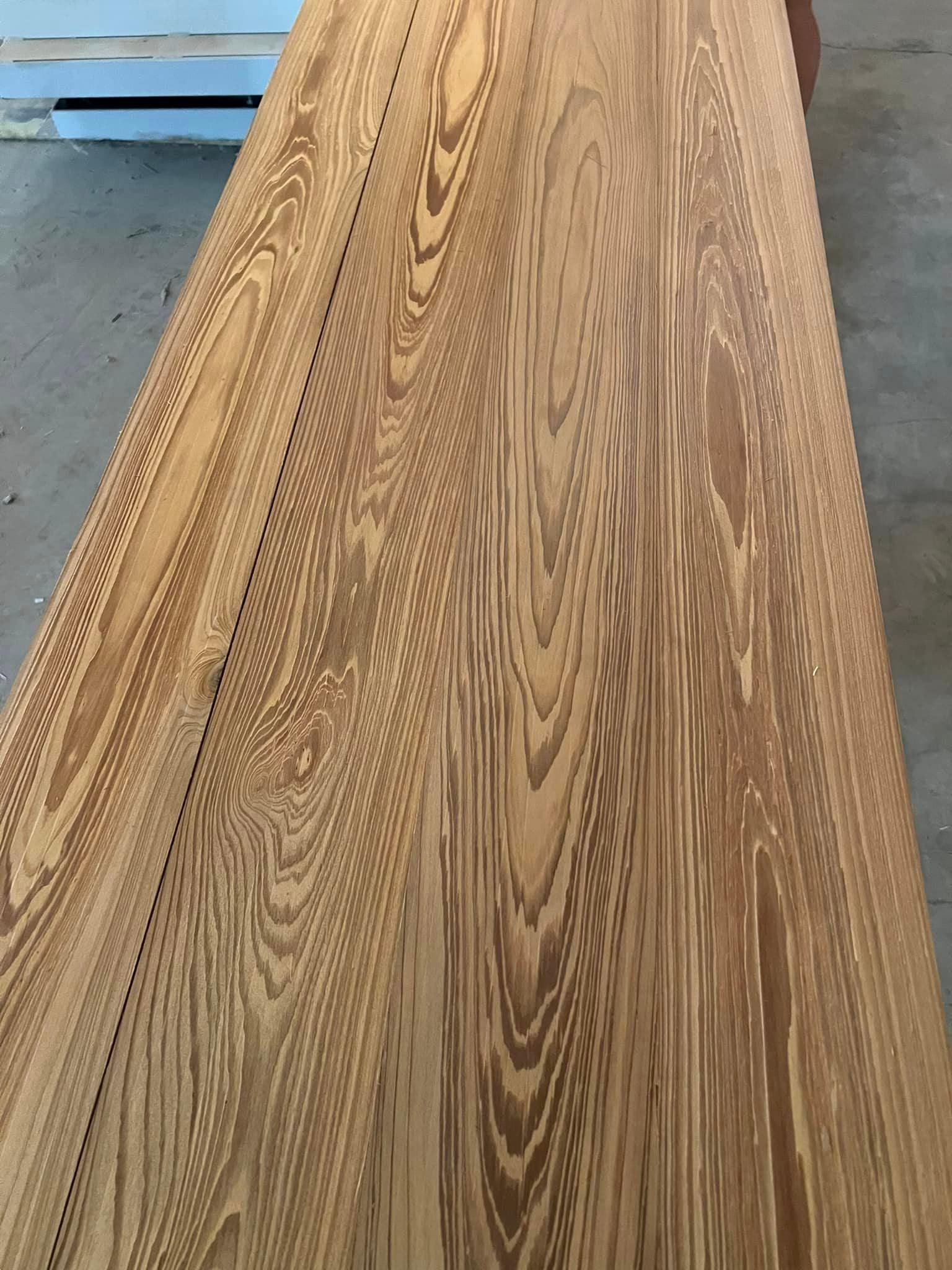 100% waterproof solid wood for showers and wet areas – thermally modified White Oak, Antique Heart Pine, and Cypress