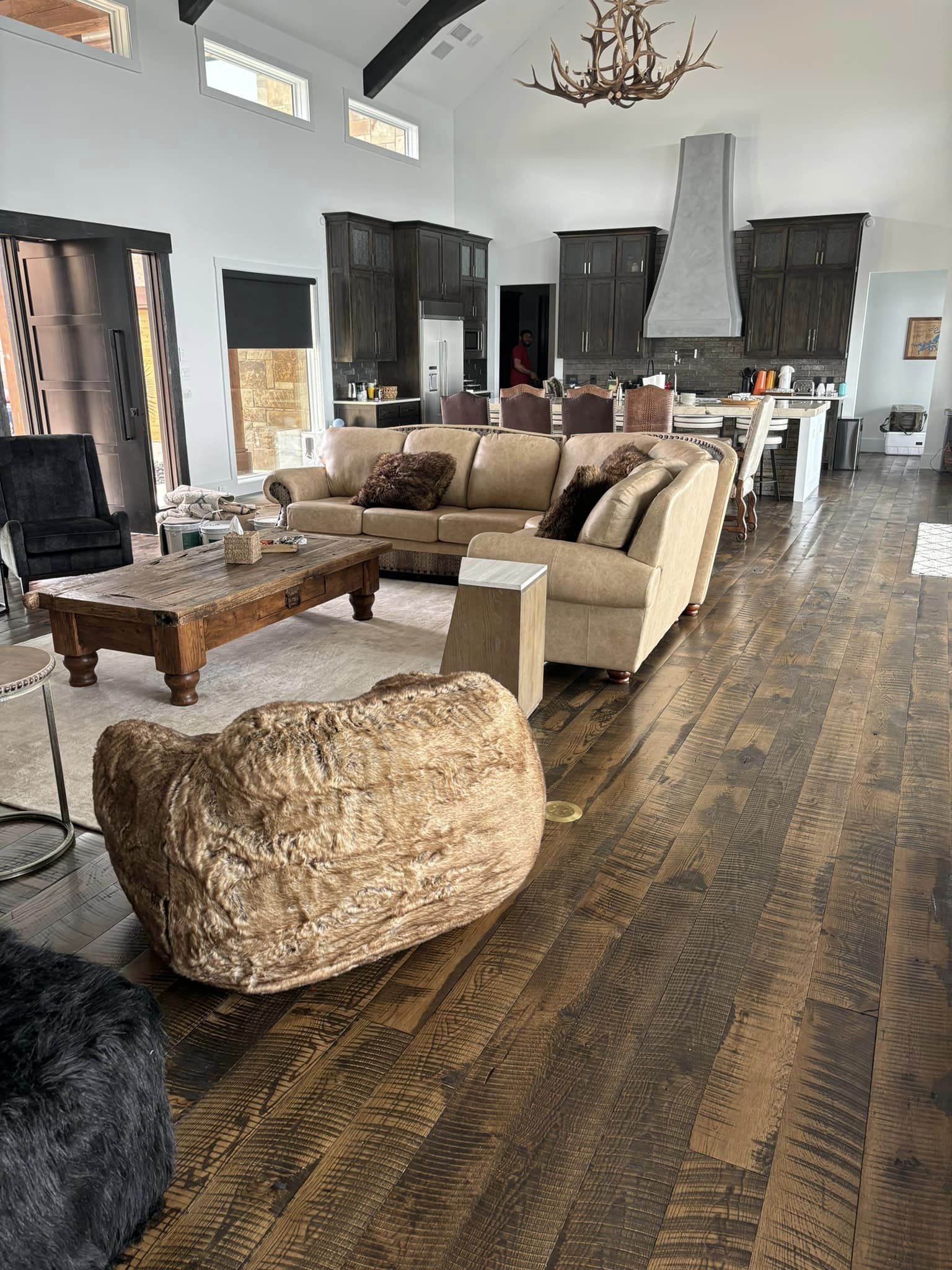 Vintage reclaimed White Oak flooring — waterproof and thermally modified for slab installs