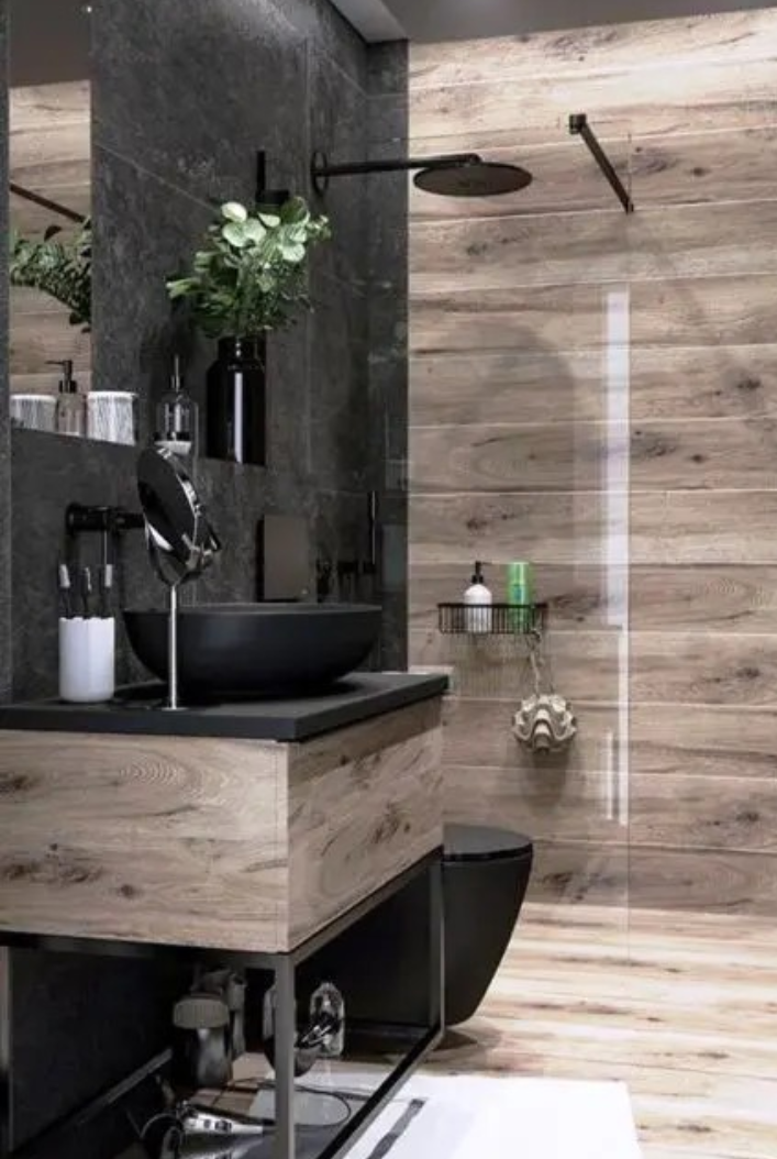 100% waterproof solid wood for showers and wet areas – thermally modified White Oak, Antique Heart Pine, and Cypress