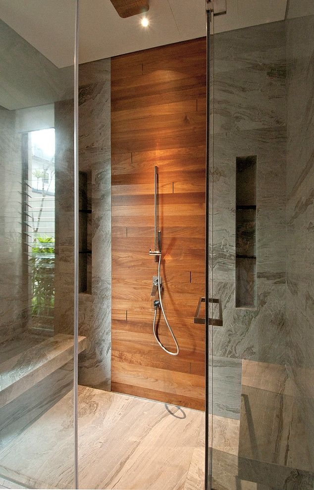 100% waterproof solid wood for showers and wet areas – thermally modified White Oak, Antique Heart Pine, and Cypress