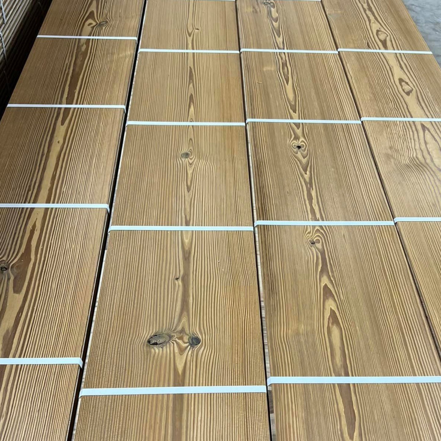 100% waterproof solid wood for showers and wet areas – thermally modified White Oak, Antique Heart Pine, and Cypress