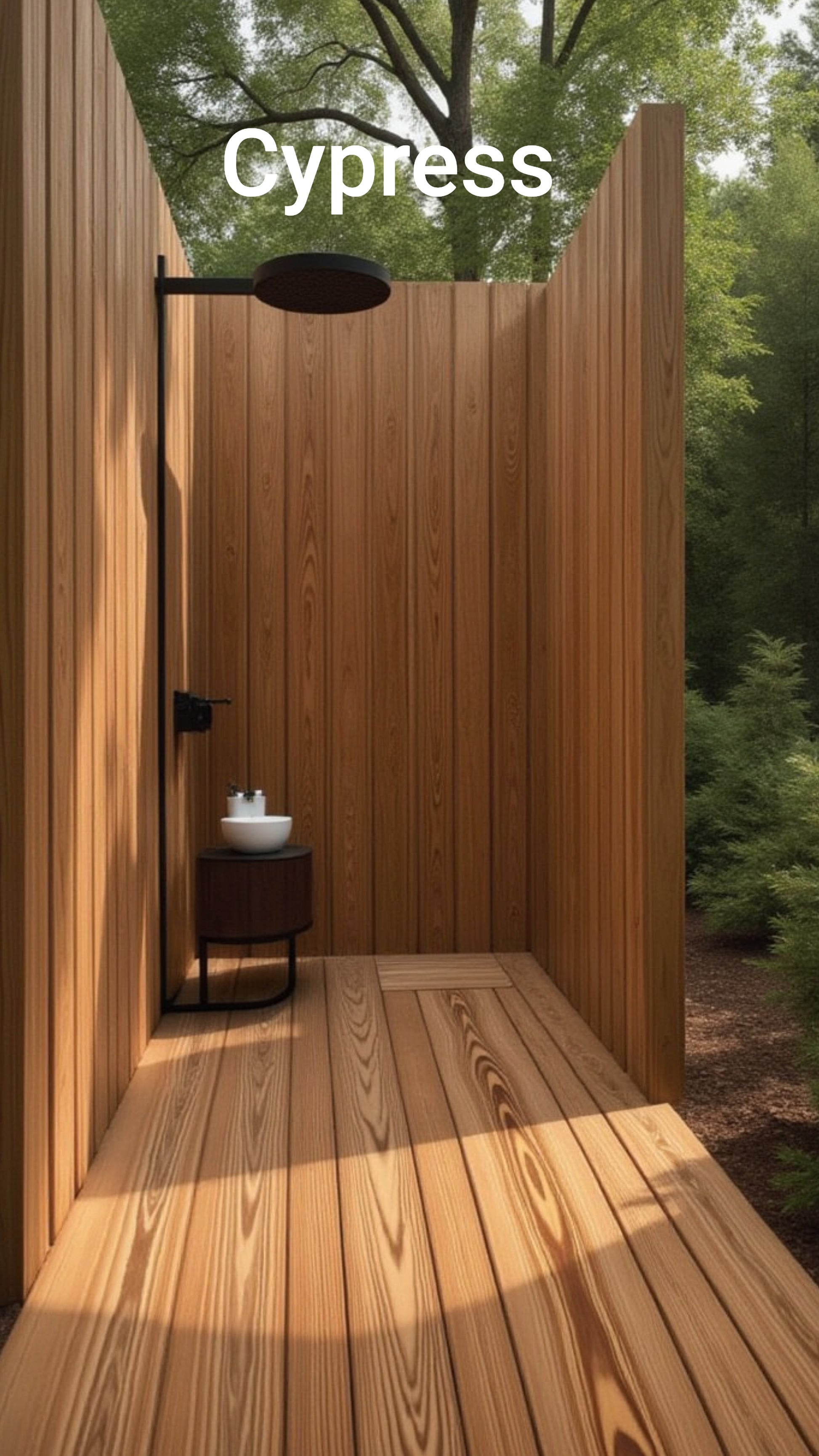 Cypress wood for decking, cladding, and siding — waterproof, termite-proof, thermally modified with just heat + steam